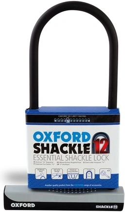 Zámek U profil SHACKLE12, OXFORD (černý/šedý, 310x190 mm, průměr čepu 12 mm)