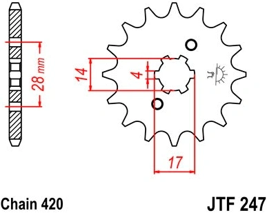 Řetězové kolečko JT JTF 247-13 13 zubů, 420 JTF247.13 726.247-13