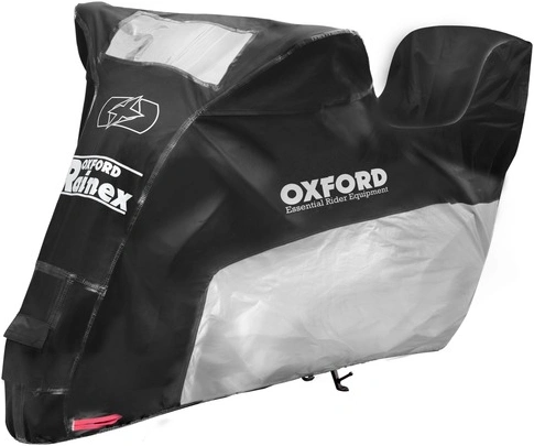 Plachta na motorku Rainex model s prostorem na kufr, OXFORD (černá/stříbrná)
