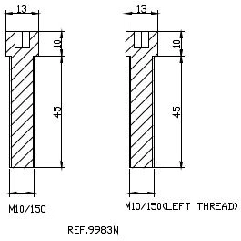 Adaptér na zpětné zrcátko PUIG ADAPTER M10/150 RIGHT/LEFT REAR MIRROR HI-TECH B 9983N černý to handlebar 140.9983N