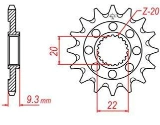 Řetězové kolečko pro sekundární řetězy typu 520, JT - Anglie (14 zubů) M290-3028-14