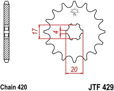 Řetězové kolečko JT JTF 429-12 12 zubů, 530 JTF429.12 726.429-12