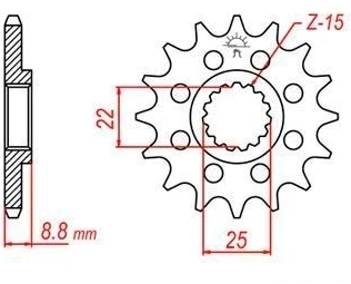 Řetězové kolečko pro sekundární řetězy typu 520, JT - Anglie (13 zubů) M290-3047-13