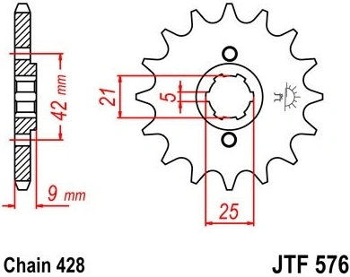 Řetězové kolečko JT JTF 576-17 17 zubů, 428 JTF576.17 726.576-17