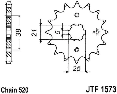 Řetězové kolečko JT JTF 1573-13 13 zubů, 520 JTF1573.13 726.31.48