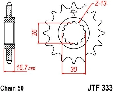 Řetězové kolečko JT JTF 333-14 14 zubů, 530 JTF333.14 726.333-14