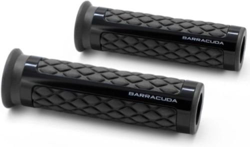 Motocyklové rukojeti Barracuda Classic 120mm, na řidítka 22 mm (7/8") - černá (pár) guma, délka 120mm, s uchycením lanka plynu guma,