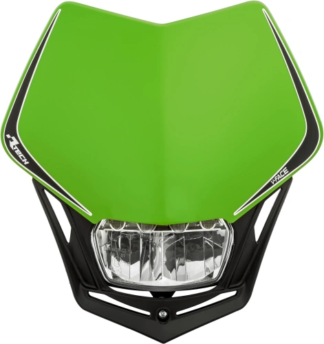 UNI přední maska včetně světla V-Face FULL LED, RTECH (zelená/černá) M400-1507