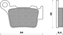 Brzdové destičky (směs OFF ROAD DIRT RACE SINTERED) NEWFREN (2 ks v balení) M502-425
