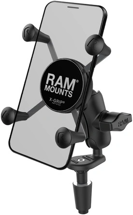 Kompletní sestava držáku X-Grip s uchycením do krku řízení motocyklu, RAM Mounts