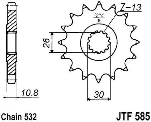 Řetězové kolečko JT JTF 585-17 17 zubů, 532 JTF585.17 726.05.24