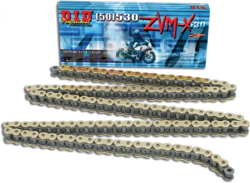 ZVM-X série X-Kroužkový řetěz D.I.D Chain 530ZVM-X 122 L Zlatá/Zlatá 35932 103073122