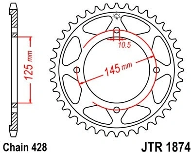Řetězová rozeta JT JTR 1874-56 56 zubů, 428 JTR1874.56 727.1874-56