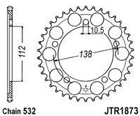 Řetězová rozeta JT JTR 1873-48 48 zubů, 532 JTR1873.48 727.60.41
