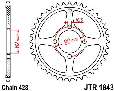 Řetězová rozeta JT JTR 1843-49 49 zubů, 428 JTR1843.49 727.1843-49