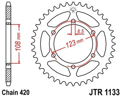 Řetězová rozeta JT JTR 1133-52 52 zubů, 420 JTR1133.52 727.45.33
