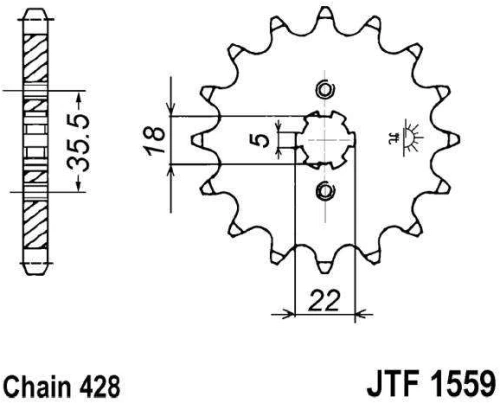 Řetězové kolečko JT JTF 1559-14 14 zubů, 428 JTF1559.14 726.34.86