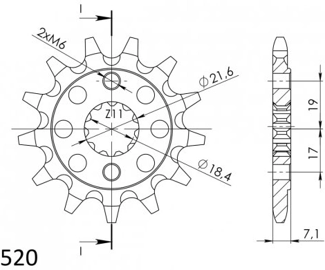 Řetězové kolečko SUPERSPROX CST-1321:13 13 zubů, 520 CST-1321:13.1 043.1321:13