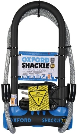 Zámek U profil Shackle 14 DUO, OXFORD (modrý/černý, 320 x 177 mm, průměr čepu 14 mm)
