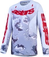 Dres FLUID LONE YOUTH, ALPINESTARS, dětské (šedá camo/bílá/červená) 2027