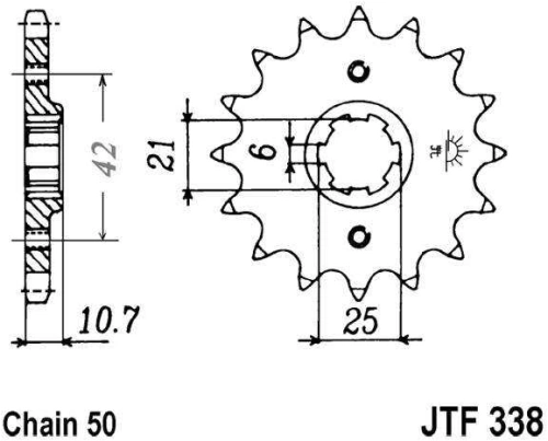 Řetězové kolečko JT JTF 338-16 16 zubů, 530 JTF338.16 726.21.73