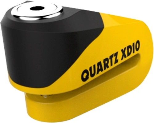 Zámek kotoučové brzdy na motorku  OXFORD Quartz XD10 - žlutý/černý, průměr čepu 10mm