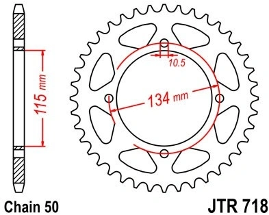 Řetězová rozeta JT JTR 718-48 48 zubů, 530 JTR718.48 727.718-48