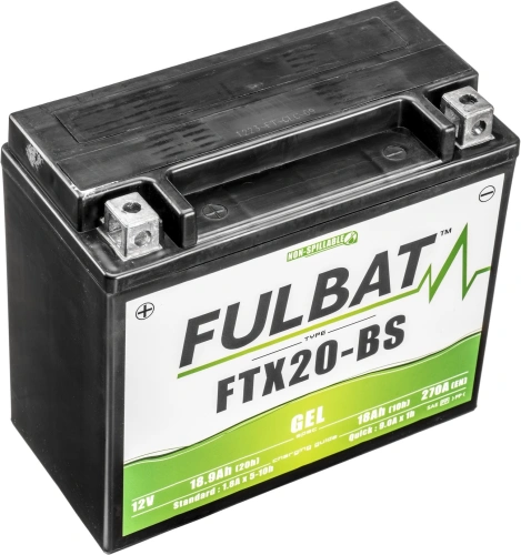 Baterie 12V, FTX20-BS GEL, 12V, 18Ah, 270A, bezúdržbová GEL technologie 175x87x155 FULBAT (aktivovaná ve výrobě) M310-224