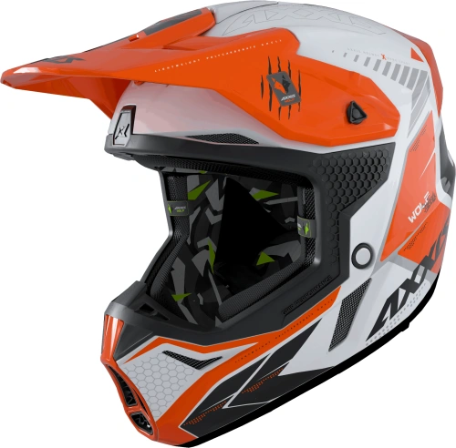 Motokrosová helma AXXIS WOLF ABS star track a4 lesklá fluor oranžová