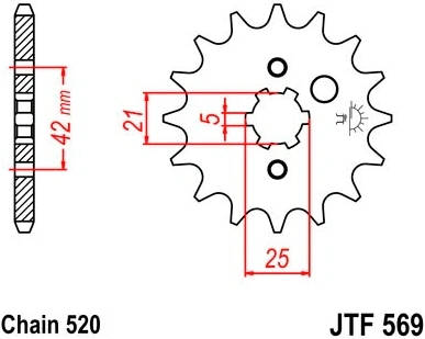 Řetězové kolečko JT JTF 569-18 18 zubů, 520 JTF569.18 726.569.18