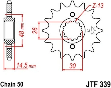Řetězové kolečko JT JTF 339-15 15 zubů, 530 JTF339.15 726.40.47