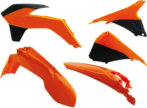 Sada plastů KTM, RTECH (oranžovo-černá, 5 dílů, vč. krytů vzduch filtru) M400-404