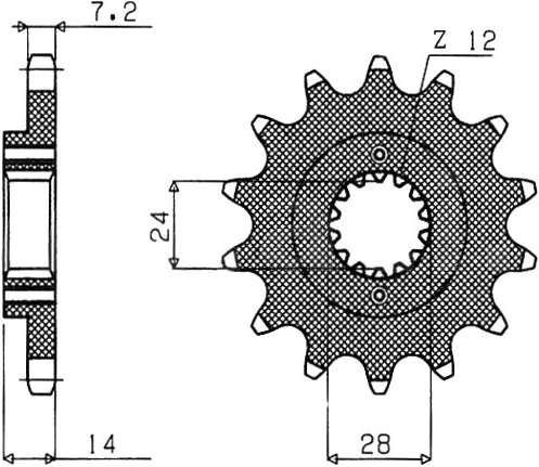 Řetězové kolečko pro sekundární řetězy typu 525, SUNSTAR (16 zubů) M291-4017-16