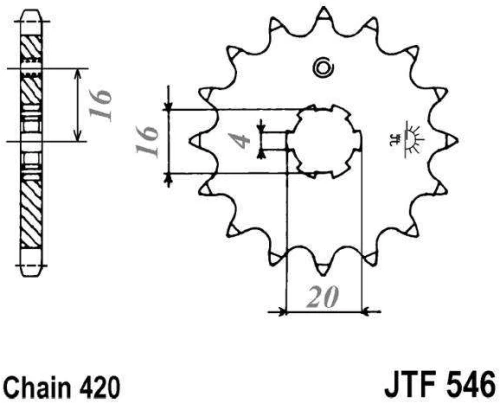 Řetězové kolečko JT JTF 546-14 14 zubů, 420 JTF546.14 726.35.51