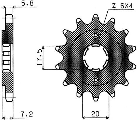 Řetězové kolečko pro sekundární řetězy typu 520, SUNSTAR (12 zubů) M291-3003-12