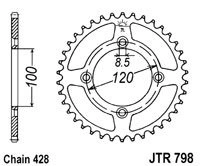 Řetězová rozeta JT JTR 798-52 52 zubů, 428 JTR798.52 727.83.69