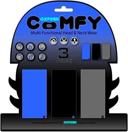 Nákrčníky Comfy jednobarevné, OXFORD (sada modrý/černý/šedý, 1 ks od barvy)