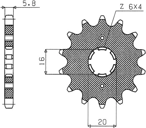 Řetězové kolečko pro sekundární řetězy typu 520, SUNSTAR (13 zubů) M291-3001-13