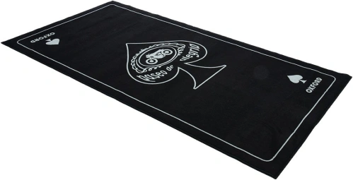 Textilní koberec pod motocykl SCRAMBLER L, OXFORD (bílá/černá, rozměr 200 x 100 cm, splňující předpisy FIM)