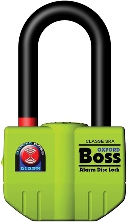 Zámek kotoučové brzdy Big Boss Alarm, OXFORD (integrovaný alarm, průměr čepu 16 mm, žlutý)