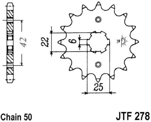Řetězové kolečko JT JTF 278-16 16 zubů, 530 JTF278.16 726.21.16