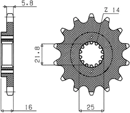 Řetězové kolečko pro sekundární řetězy typu 520, SUNSTAR (15 zubů) M291-3056-15