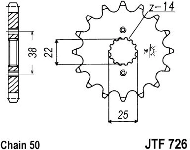Řetězové kolečko JT JTF 726-15 15 zubů, 530 JTF726.15 726.726-15