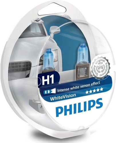 Sada žárovek Philips WhiteVision 2x H1 12V 55W + 2x W5W
