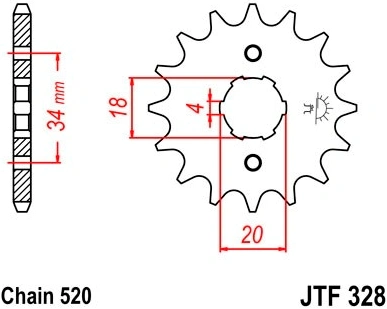 Řetězové kolečko JT JTF 328-14 14 zubů, 520 JTF328.14 726.328-14