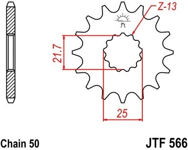 Řetězové kolečko JT JTF 566-16 16 zubů, 530 JTF566.16 726.566-16