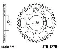 Řetězová rozeta JT JTR 1876-46 46 zubů, 525 JTR1876.46 727.1876.46