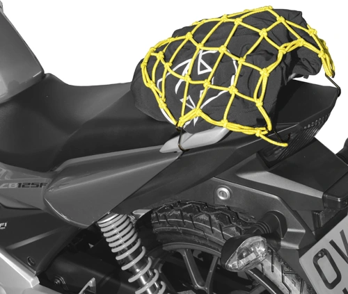 Pružná zavazadlová síť pro motocykly, OXFORD - Anglie (27 x 25 cm, žlutá fluo/reflexní)