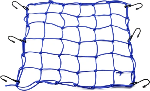 Pružná zavazadlová síť s kovovými háčky, Daytona (40 x 40 cm, modrá)