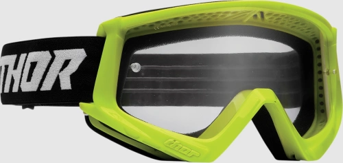 Motokrosové brýle Thor Combat Racer - žlutá fluo/černá, čiré Anti-Fog plexi (s čepy pro slídy)